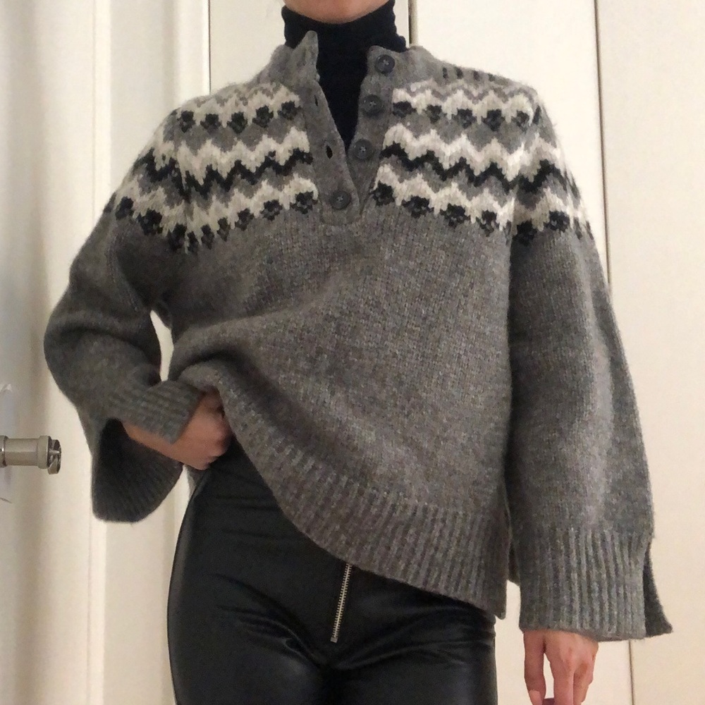 ❌SOLD!!!❌ BNWT Zara alpaca blend clunky knit wool sweater - Picture 2 of 6